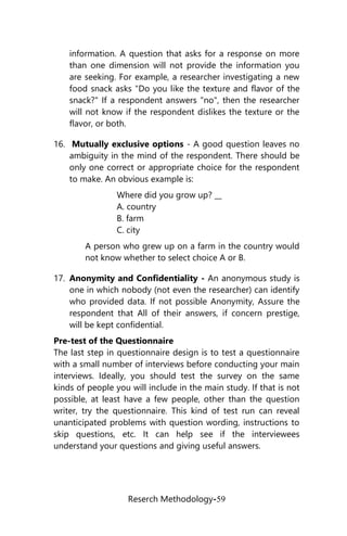 Questionnaire Possible Questions Questionnaire Design | DOC
