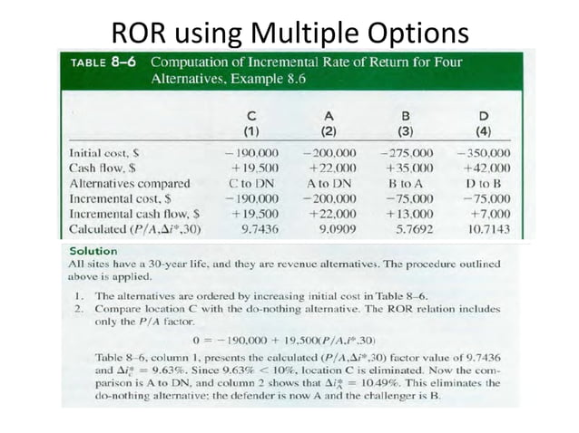 Ch8 ror of_multiple_alternatives_examples_rev1 | PPT | Business ...
