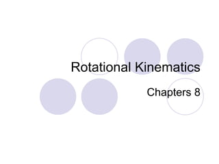 Rotational Kinematics Chapters 8 