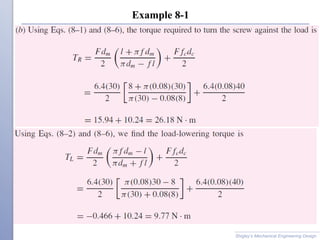 Example 8-1
Shigley’s Mechanical Engineering Design
 