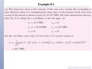 Example 8-1
Shigley’s Mechanical Engineering Design
 