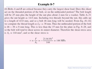 Example 8-7
Shigley’s Mechanical Engineering Design
 