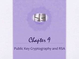 Chapter 9 
Public Key Cryptography and RSA 
 