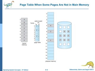 9.13 Silberschatz, Galvin and Gagne ©2013
Operating System Concepts – 9th
Edition
Page Table When Some Pages Are Not in Main Memory
 