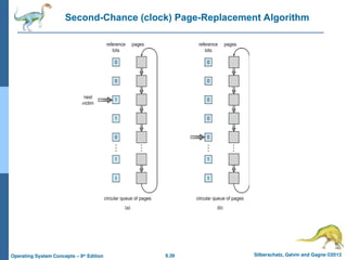 9.39 Silberschatz, Galvin and Gagne ©2013
Operating System Concepts – 9th
Edition
Second-Chance (clock) Page-Replacement Algorithm
 