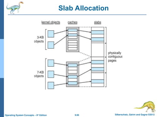 9.66 Silberschatz, Galvin and Gagne ©2013
Operating System Concepts – 9th
Edition
Slab Allocation
 
