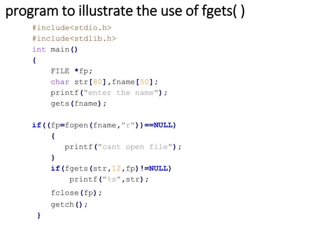file management in c language | PPTX | Operating Systems | Computer ...