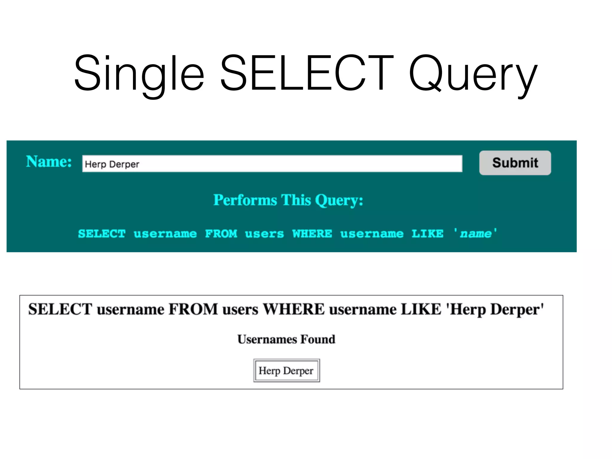 Single SELECT Query