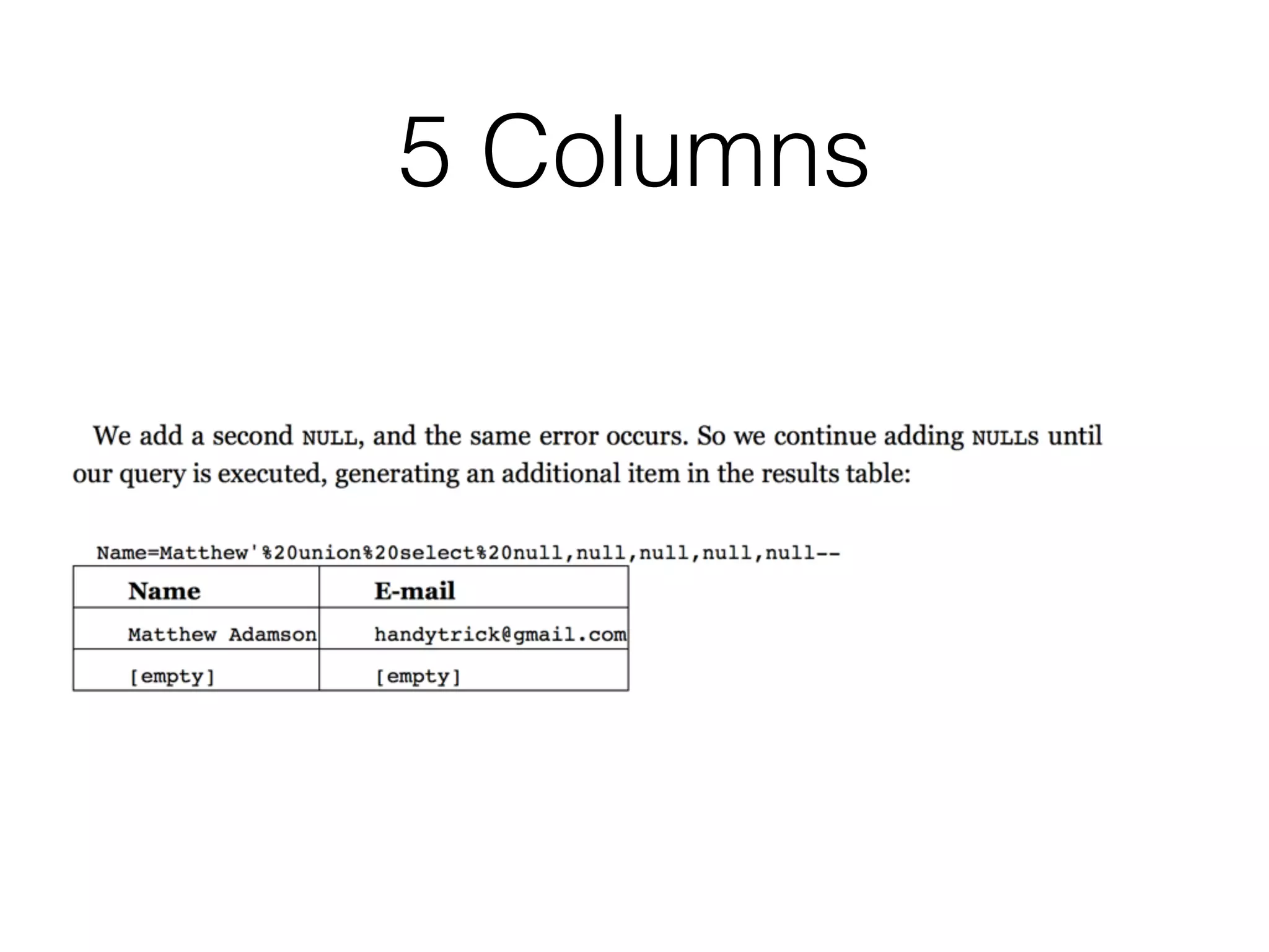 5 Columns