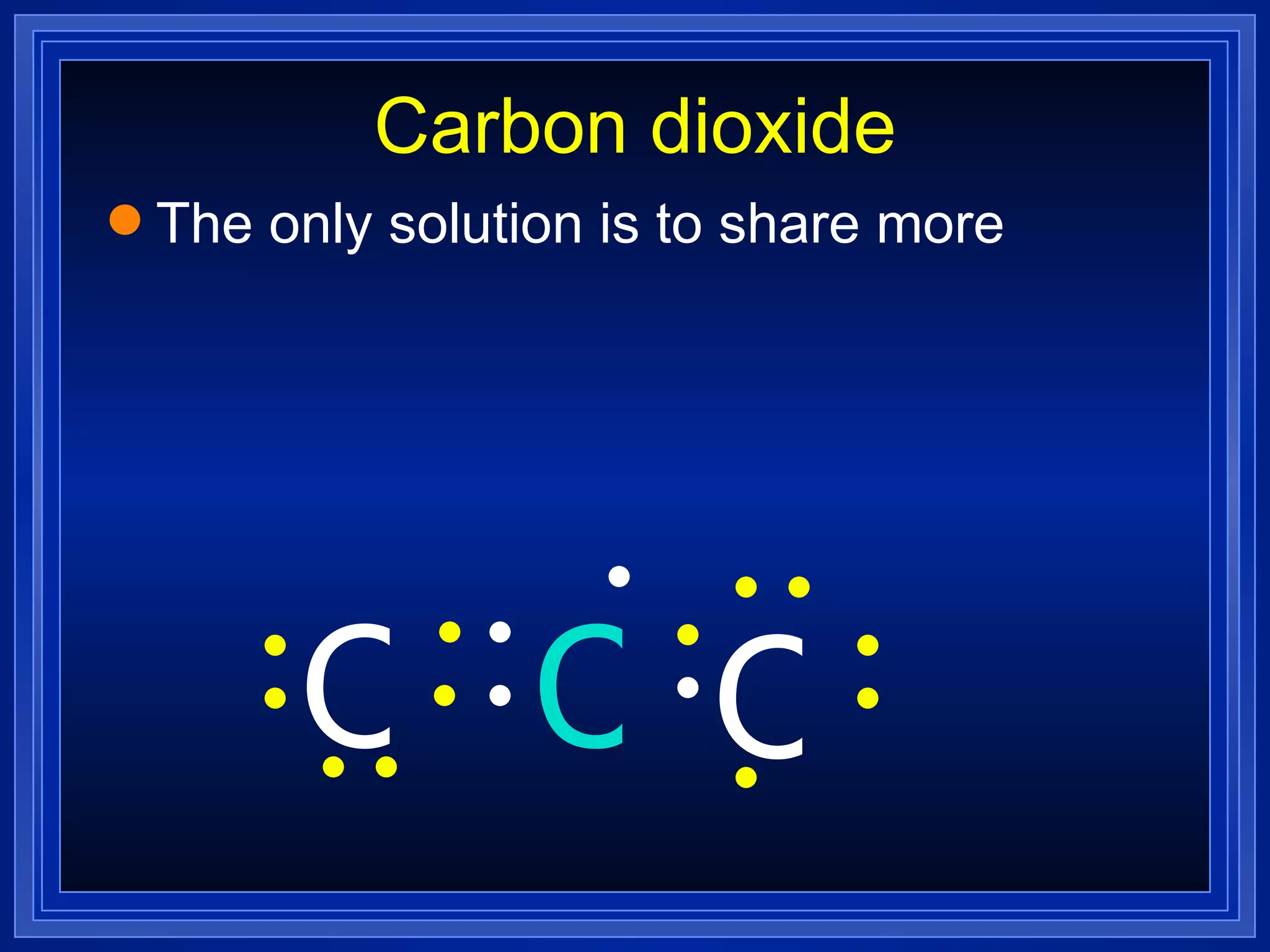Carbon dioxide The only solution is to share more C O O 