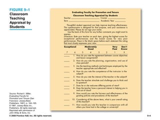 © 2008 Prentice Hall, Inc. All rights reserved. 9–4
FIGURE 9–1
Classroom
Teaching
Appraisal by
Students
Source: Richard I. Miller,
Evaluating Faculty for
Promotion and Tenure (San
Francisco: Jossey-Bass
Publishers, 1987), p. 164–165.
© 1987, Jossey-Bass Inc.,
Publishers. All rights reserved.
Reprinted with permission of
John Wiley & Sons, Inc.
 