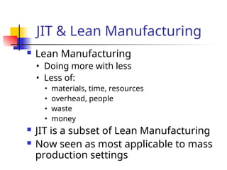 Just In Time Theory and Practice wtith Example | PPT