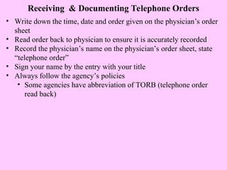 Torb Example Doctor Order Recording & Reporting Student ppt present | PPT
