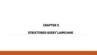 structured query language in relational database management system | PPTX