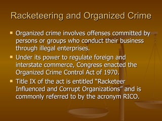 Ch 9 White Collar and Organized Crime | PPT