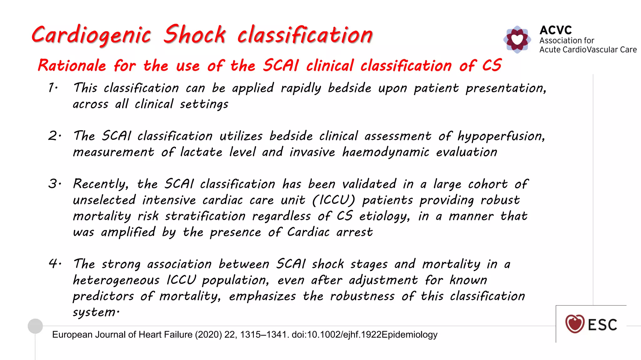 2020 Cardiogenic shock definition and epidemiology | PDF