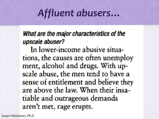 Affluent abusers…




Susan Weitzman, Ph.D.
 
