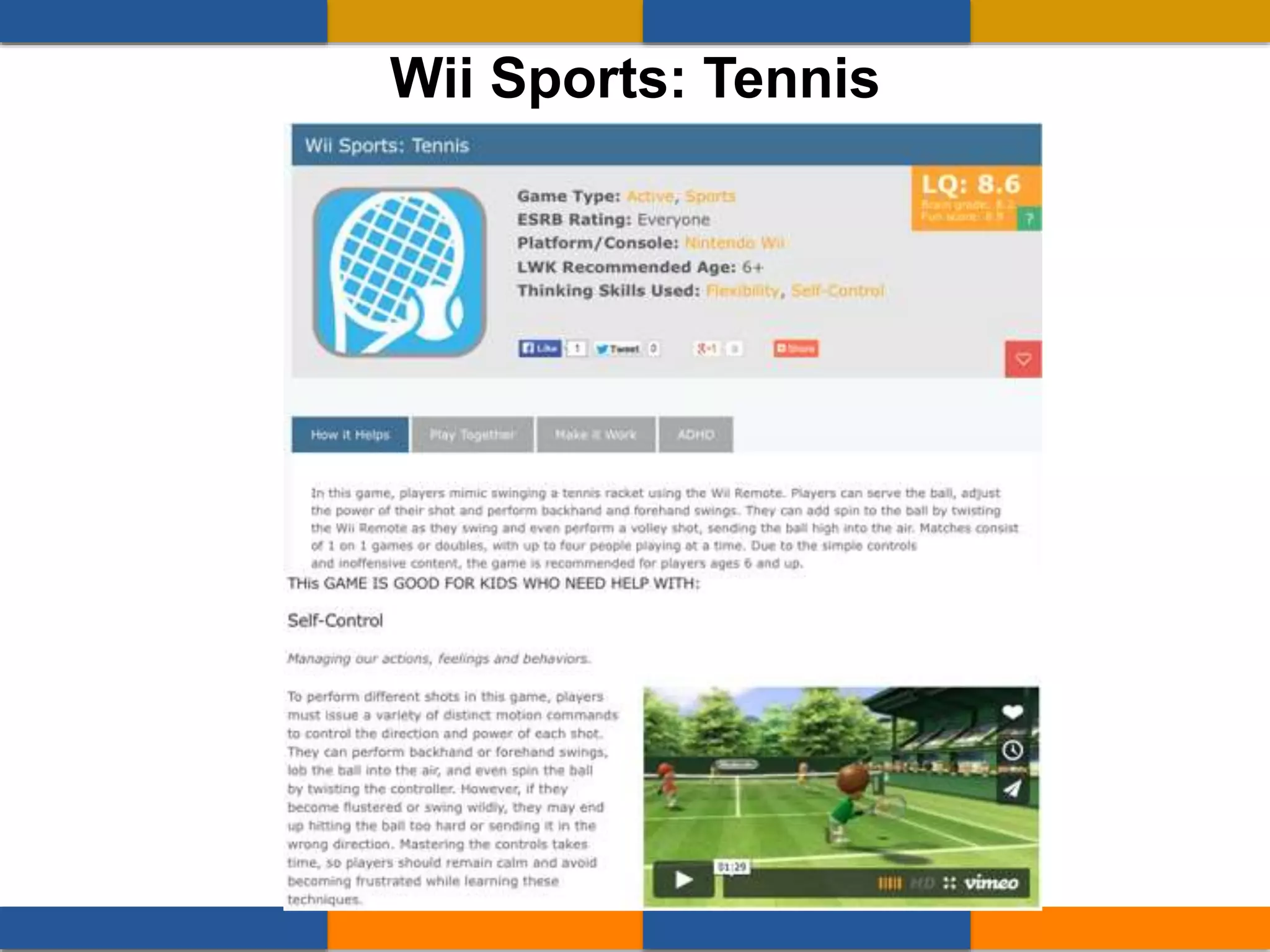 Wii Sports: Tennis
 