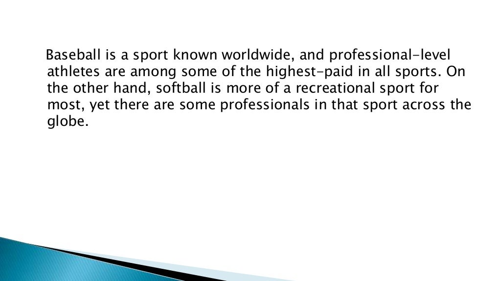 The Main Differences Between Baseball and Softball