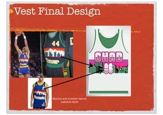 Vest Final Design
Skyline and number layout
matches style
 