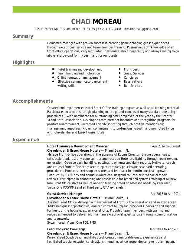 training and development skills resumes