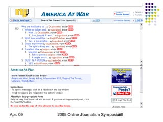 Apr. 09 2005 Online Journalism Symposium26
 