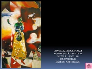 Chagall, donna incinta
o maternità, 1913. olio
   su tela, 193 x 116
     cm, stedelijk
 meseum, amsterdam.
 