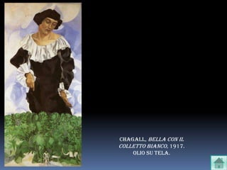 Chagall, bella con il
colletto bianco, 1917.
    olio su tela.
 