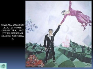 Chagall, passeggi
  ata, 1917/1918.
olio su tela, 128 x
 207 cm, stedelijk
meseum, amsterda
         m.
 