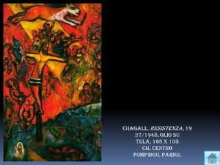 Chagall, resistenza, 19
    37/1948. olio su
    tela, 168 x 103
      cm, centro
   pompidou, parigi.
 