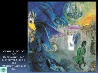 Chagall, le luci
      del
matrimonio, 1945.
olio su tela, 123 x
        120
cm, kunsthaus, zur
        igo.
 