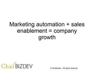 Marketing automation + sales enablement = company growth 