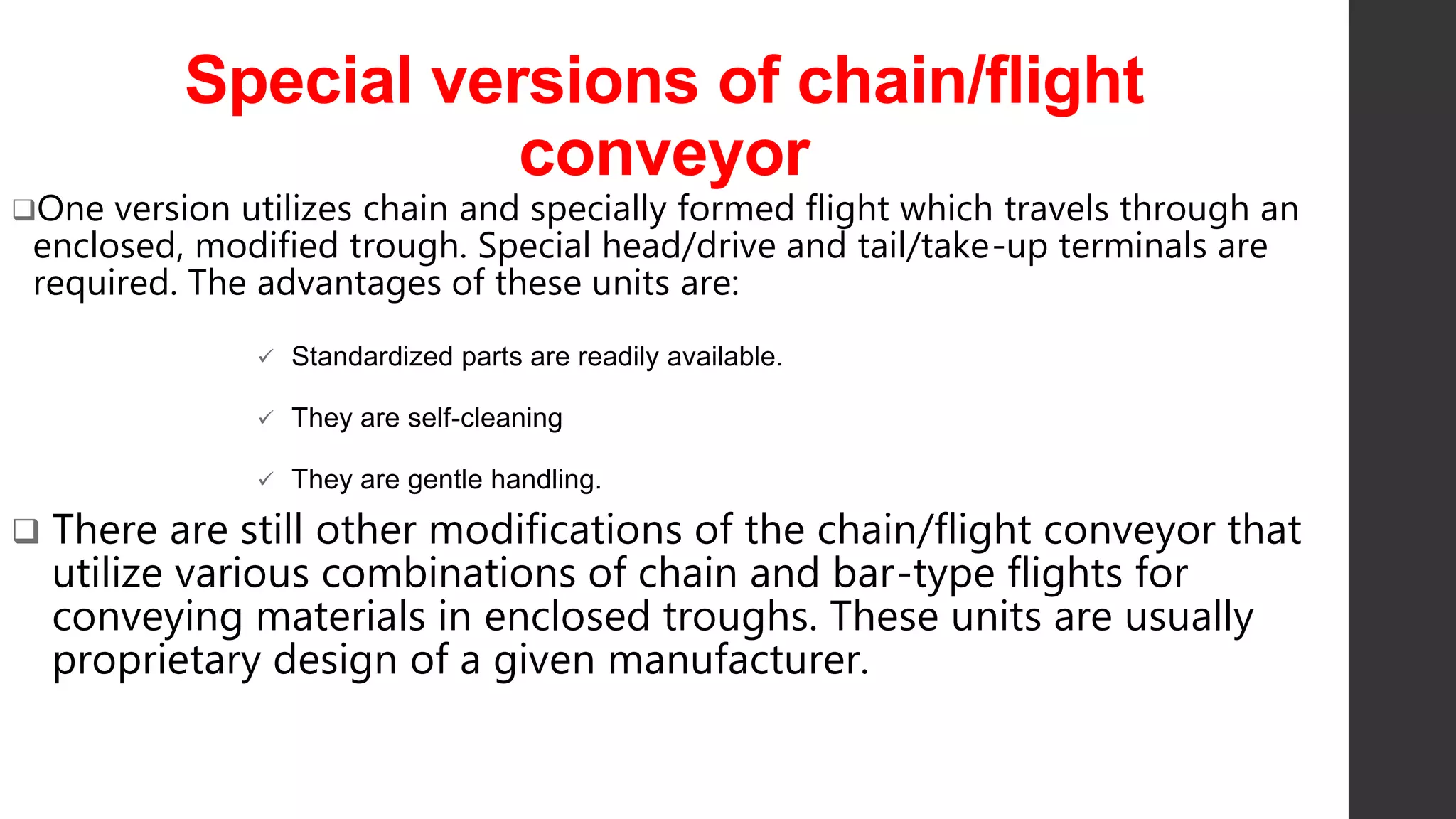 End Flight Chain Chain conveyors | PPTX