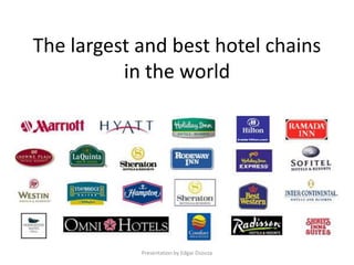 The largest and best hotel chains
in the world
Presentation by Edgar Dsouza
 