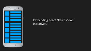 in Native UI
Embedding React Native Views
 
