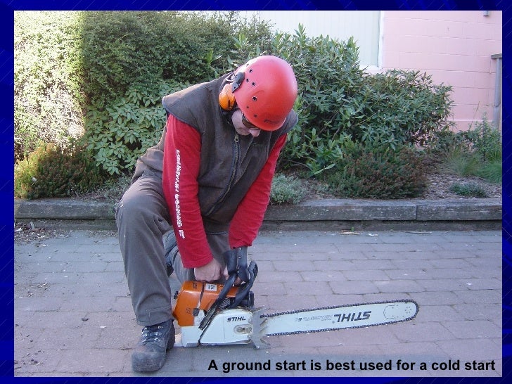 Chainsaw starting methods