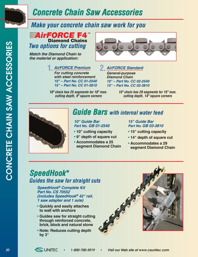 CS Unitec Chain Saws Catalog Pages PDF