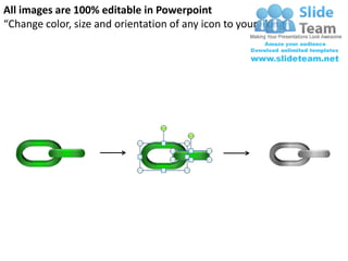 All images are 100% editable in Powerpoint
“Change color, size and orientation of any icon to your liking”
 