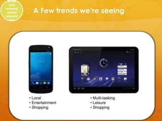 Smart
  and
entertai
nment      A Few trends we’re seeing
orientat
   ion
 