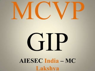 MCVP
GIPAIESEC India – MC
Lakshya
 