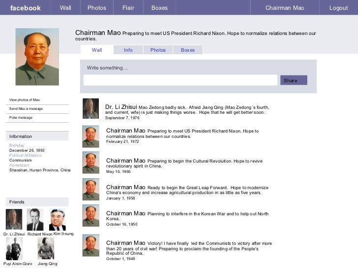Chairman mao facebook page Chairman mao facebook page