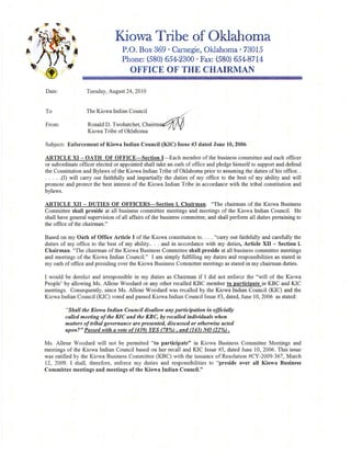 Chairmans letter to kic 8 25-10