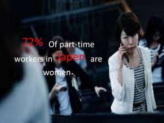 72% Of part-time
workers in Japen are
women.
 