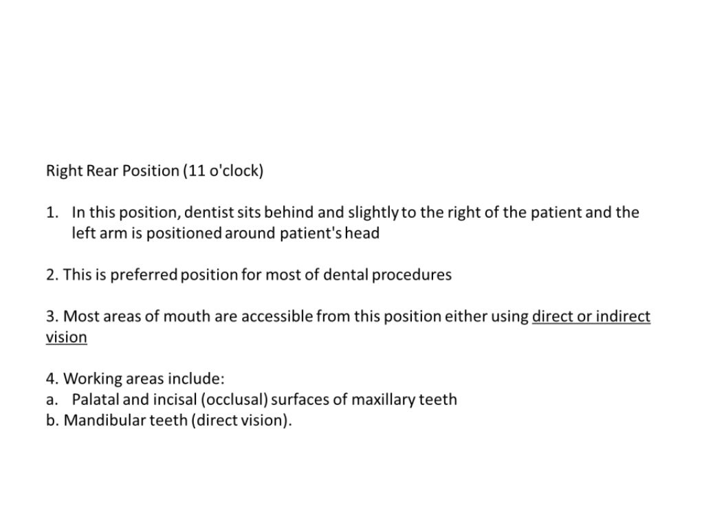 Dental Chair positions