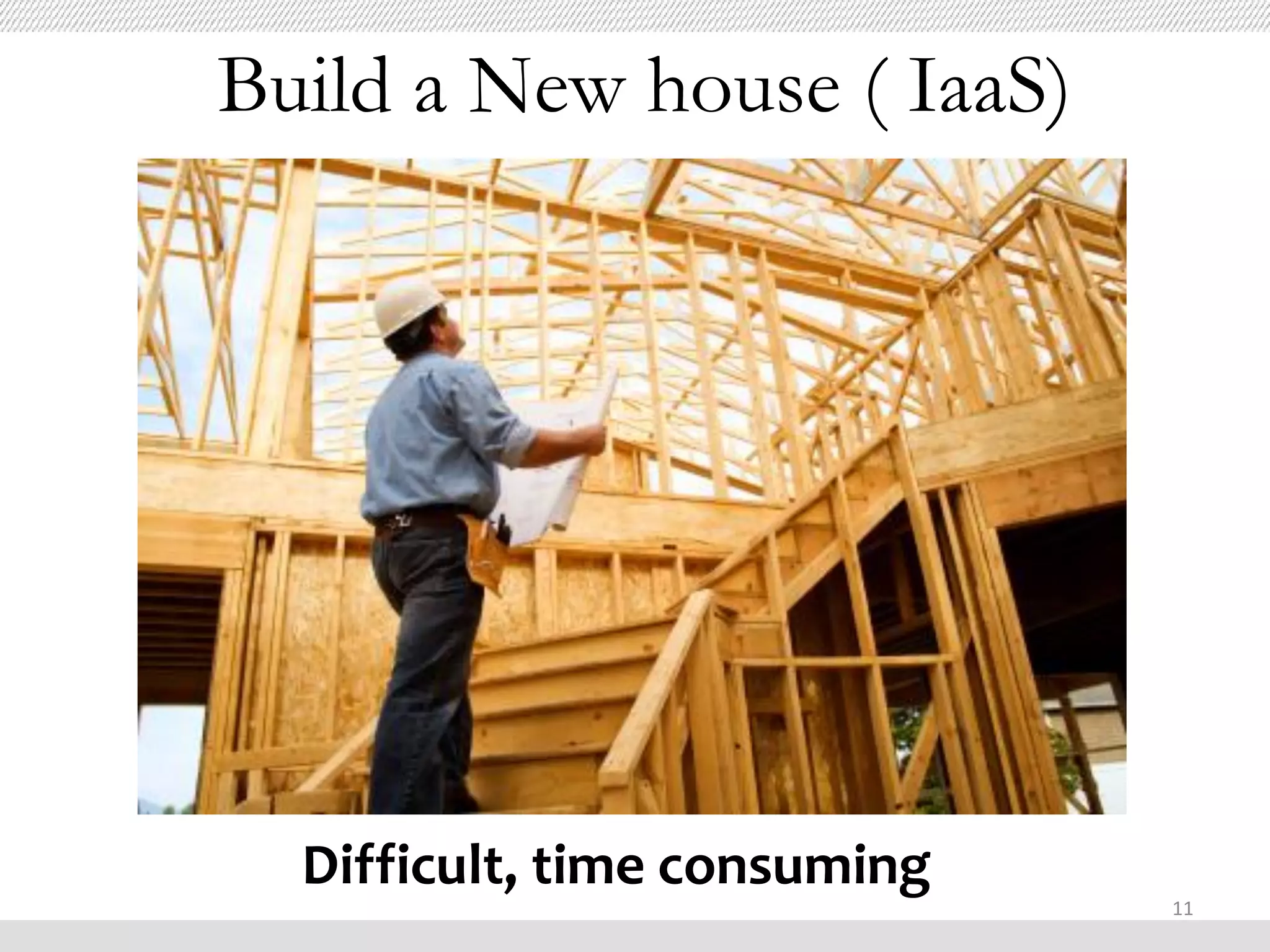 Build a New house ( IaaS)




  Difficult, time consuming
                              11
 