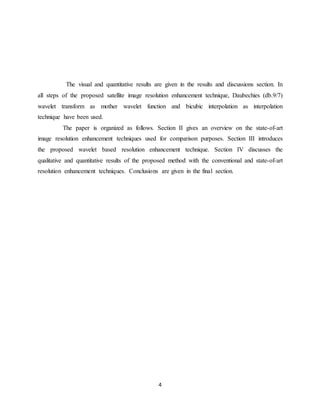 discrete wavelet transform based satellite image resolution enhancement ...