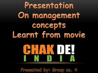 Management concepts learnt from Chak de India. | PPTX