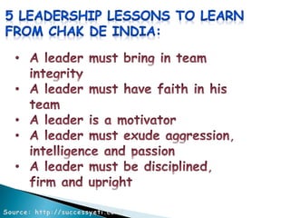 Management concepts learnt from Chak de India. | PPTX