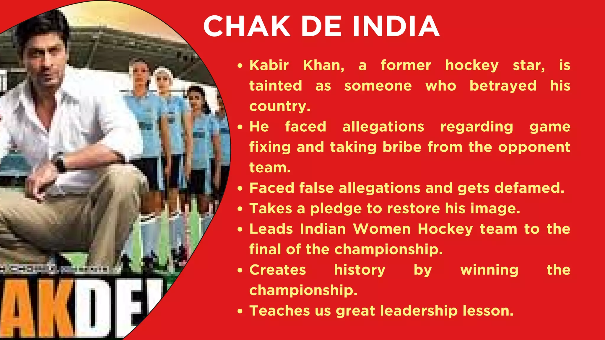 CHAK DE INDIA Lesson on Leadership | PDF