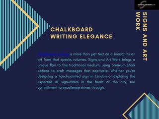 Chalkboard Writing and Beyond with Signs and Art Work | PPTX